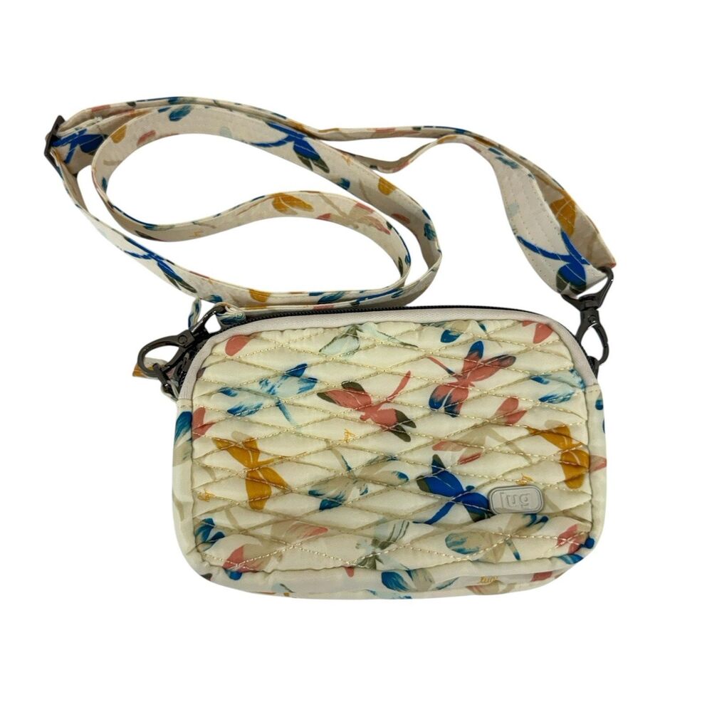 Lug Coupe EUC Small Purse Dragonflies Crossbody Quilted Travel Womens READ